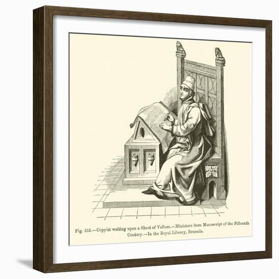 Copyist Writing Upon a Sheet of Vellum-null-Framed Giclee Print