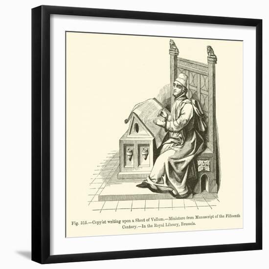 Copyist Writing Upon a Sheet of Vellum-null-Framed Giclee Print