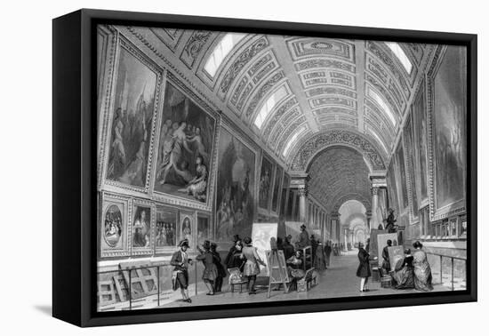 Copyists in the Louvre-T Allom-Framed Stretched Canvas