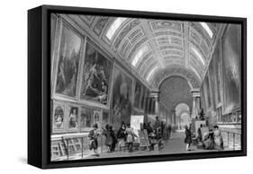 Copyists in the Louvre-T Allom-Framed Stretched Canvas