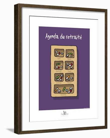 Coq-Ô-Rico - Agenda du retraité-Sylvain Bichicchi-Framed Art Print