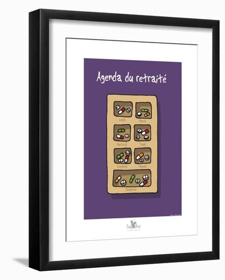 Coq-Ô-Rico - Agenda du retraité-Sylvain Bichicchi-Framed Art Print