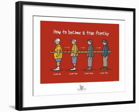 Coq-Ô-Rico - Become a true frenchy-Sylvain Bichicchi-Framed Art Print