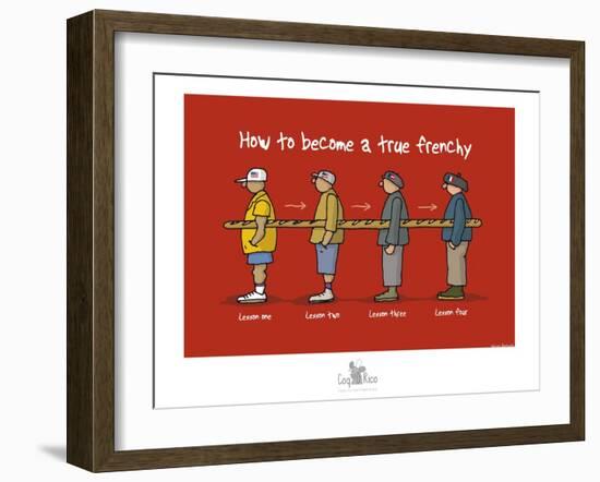 Coq-Ô-Rico - Become a true frenchy-Sylvain Bichicchi-Framed Art Print