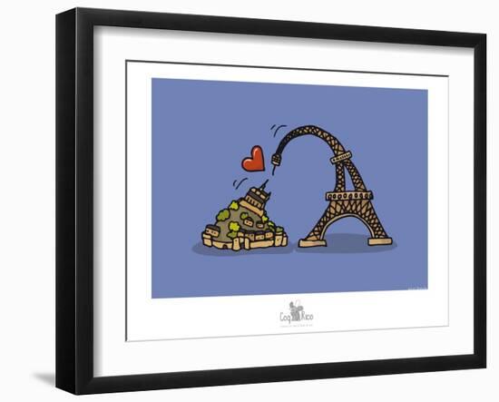 Coq-Ô-Rico - Eiffel love Mont Saint-Michel-Sylvain Bichicchi-Framed Art Print