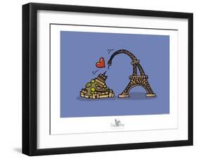 Coq-Ô-Rico - Eiffel love Mont Saint-Michel-Sylvain Bichicchi-Framed Art Print