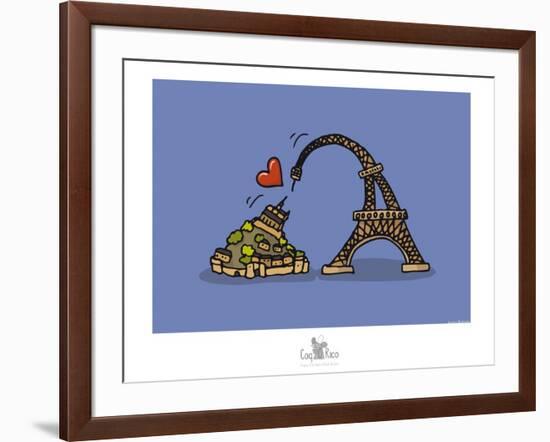 Coq-Ô-Rico - Eiffel love Mont Saint-Michel-Sylvain Bichicchi-Framed Art Print