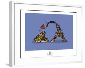 Coq-Ô-Rico - Eiffel love Mont Saint-Michel-Sylvain Bichicchi-Framed Art Print