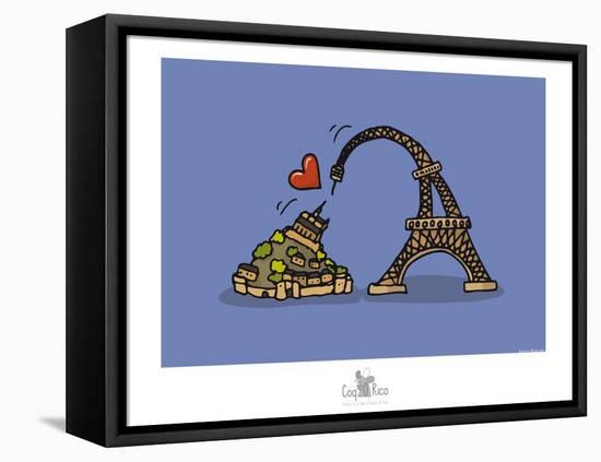 Coq-Ô-Rico - Eiffel love Mont Saint-Michel-Sylvain Bichicchi-Framed Stretched Canvas