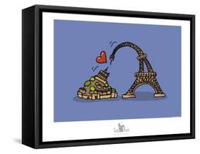 Coq-Ô-Rico - Eiffel love Mont Saint-Michel-Sylvain Bichicchi-Framed Stretched Canvas