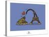 Coq-Ô-Rico - Eiffel love Mont Saint-Michel-Sylvain Bichicchi-Stretched Canvas