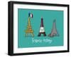 Coq-Ô-Rico -France trilogy-Sylvain Bichicchi-Framed Art Print