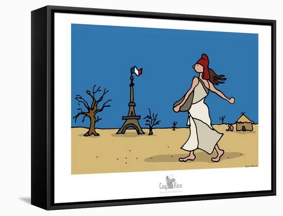 Coq-Ô-Rico - Réchauffement climatique-Sylvain Bichicchi-Framed Stretched Canvas