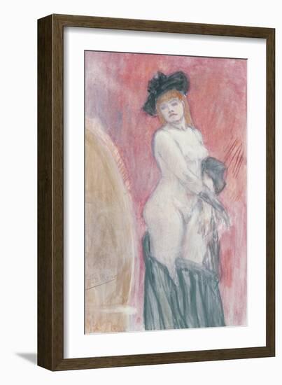 Coquette in Front of a Mirror-Felicien Rops-Framed Giclee Print