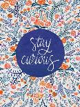 Stay Curious in Navy and Red-Coquillette Cat-Art Print