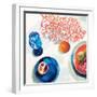 Coral and Blue Kitchenware-Jenny Westenhofer-Framed Art Print