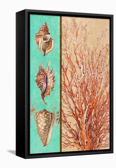 Coral and Sea Shells I-Lanie Loreth-Framed Stretched Canvas