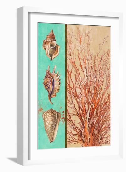 Coral and Sea Shells I-Lanie Loreth-Framed Art Print