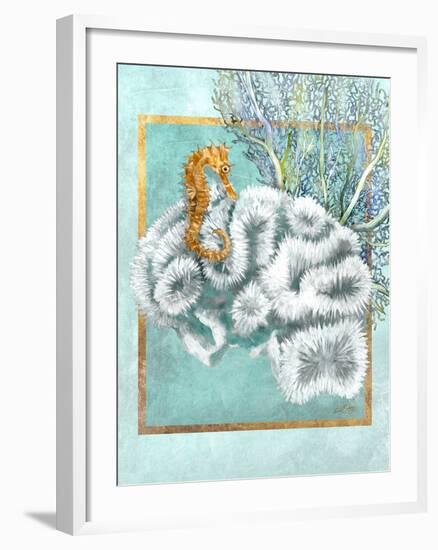 Coral and Seahorse-Lori Schory-Framed Art Print