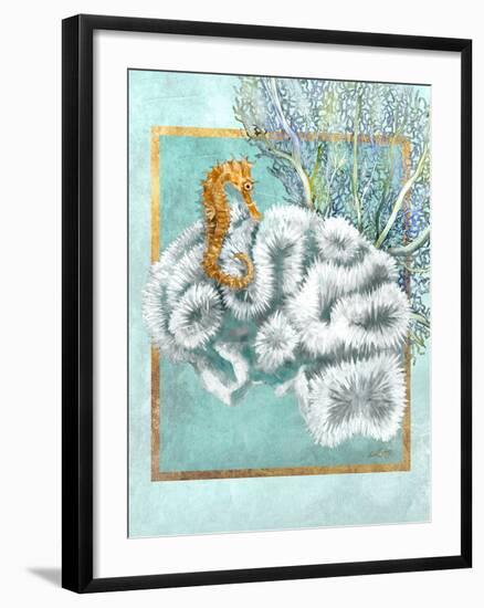 Coral and Seahorse-Lori Schory-Framed Art Print