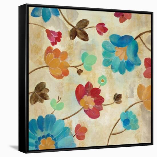 Coral and Teal Garden II-Silvia Vassileva-Framed Stretched Canvas