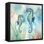 Coral Bay Seahorses-null-Framed Stretched Canvas