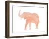 Coral Elephant-Peach & Gold-Framed Art Print