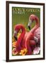Coral Gables, Florida - Flamingos-Lantern Press-Framed Art Print