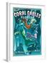 Coral Gables, Florida - Live Mermaids-Lantern Press-Framed Art Print