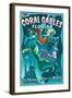 Coral Gables, Florida - Live Mermaids-Lantern Press-Framed Art Print