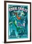 Coral Gables, Florida - Live Mermaids-Lantern Press-Framed Art Print