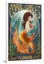 Coral Gables, Florida - Mermaid-Lantern Press-Framed Art Print