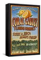 Coral Gables, Florida - Orange Grove Vintage Sign-Lantern Press-Framed Stretched Canvas