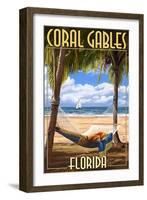 Coral Gables, Florida - Palms and Hammock-Lantern Press-Framed Art Print