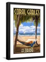 Coral Gables, Florida - Palms and Hammock-Lantern Press-Framed Art Print