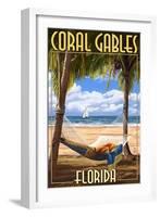 Coral Gables, Florida - Palms and Hammock-Lantern Press-Framed Art Print