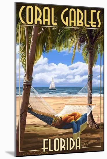 Coral Gables, Florida - Palms and Hammock-Lantern Press-Mounted Art Print