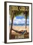 Coral Gables, Florida - Palms and Hammock-Lantern Press-Framed Art Print