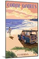 Coral Gables, Florida - Woody on the Beach-Lantern Press-Mounted Art Print