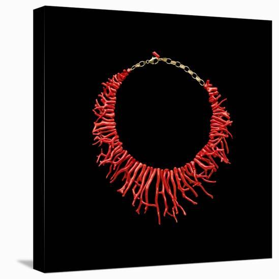 Coral Necklace with Natural Branches of Coral-null-Stretched Canvas