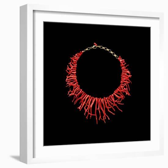 Coral Necklace with Natural Branches of Coral-null-Framed Photographic Print