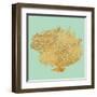 Coral on Teal I-Jairo Rodriguez-Framed Art Print