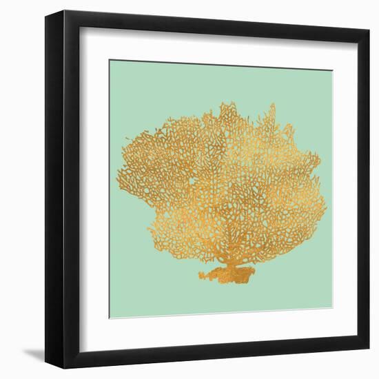 Coral on Teal I-Jairo Rodriguez-Framed Art Print