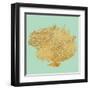 Coral on Teal I-Jairo Rodriguez-Framed Art Print