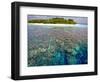 Coral Plates, Lagoon and Tropical Island, Maldives, Indian Ocean, Asia-Sakis Papadopoulos-Framed Photographic Print