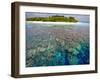 Coral Plates, Lagoon and Tropical Island, Maldives, Indian Ocean, Asia-Sakis Papadopoulos-Framed Photographic Print