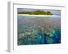 Coral Plates, Lagoon and Tropical Island, Maldives, Indian Ocean, Asia-Sakis Papadopoulos-Framed Photographic Print