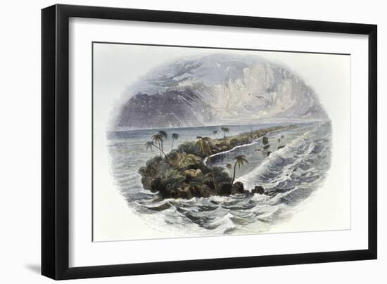 Coral Reef and Island-null-Framed Giclee Print