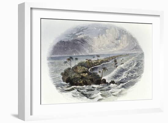 Coral Reef and Island-null-Framed Giclee Print