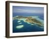 Coral Reef and Malolo Lailai Island, Mamanuca Islands, Fiji-David Wall-Framed Premium Photographic Print